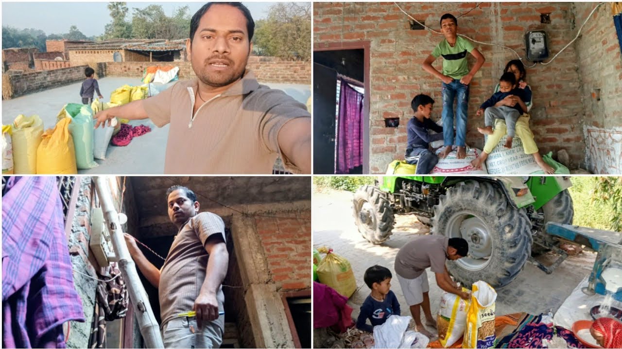 ट्रैक्टर से धान की कुटाई || Tractor se Dhaan ki kutai || AMBRISH VLOG