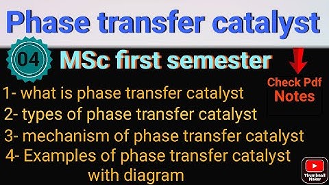 Phase transfer catalyst || MSc first semester ||complete explanation #notes @itschemistrytime