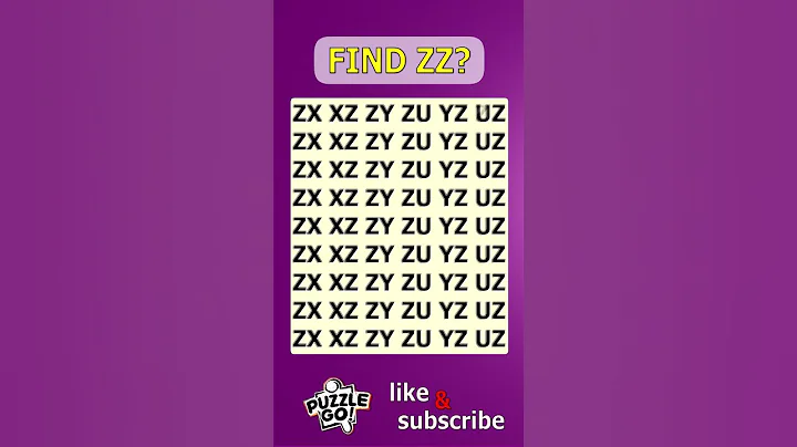 Find ZZ where? | Brain Teaser IQ Test #shorts #different #puzzles #opticalillusion