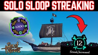 Solo Sloop Hourglass Streaking! (Sea of Thieves)