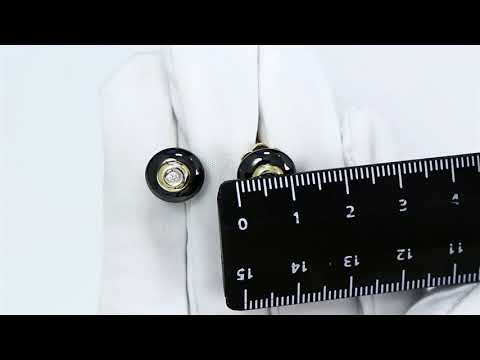 Серьги из лимонного золота SOKOLOV 6025010 с бриллиантом и керамикой