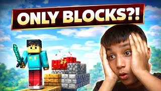Can I Win Bedwars Using BLOCKS ONLY??😱