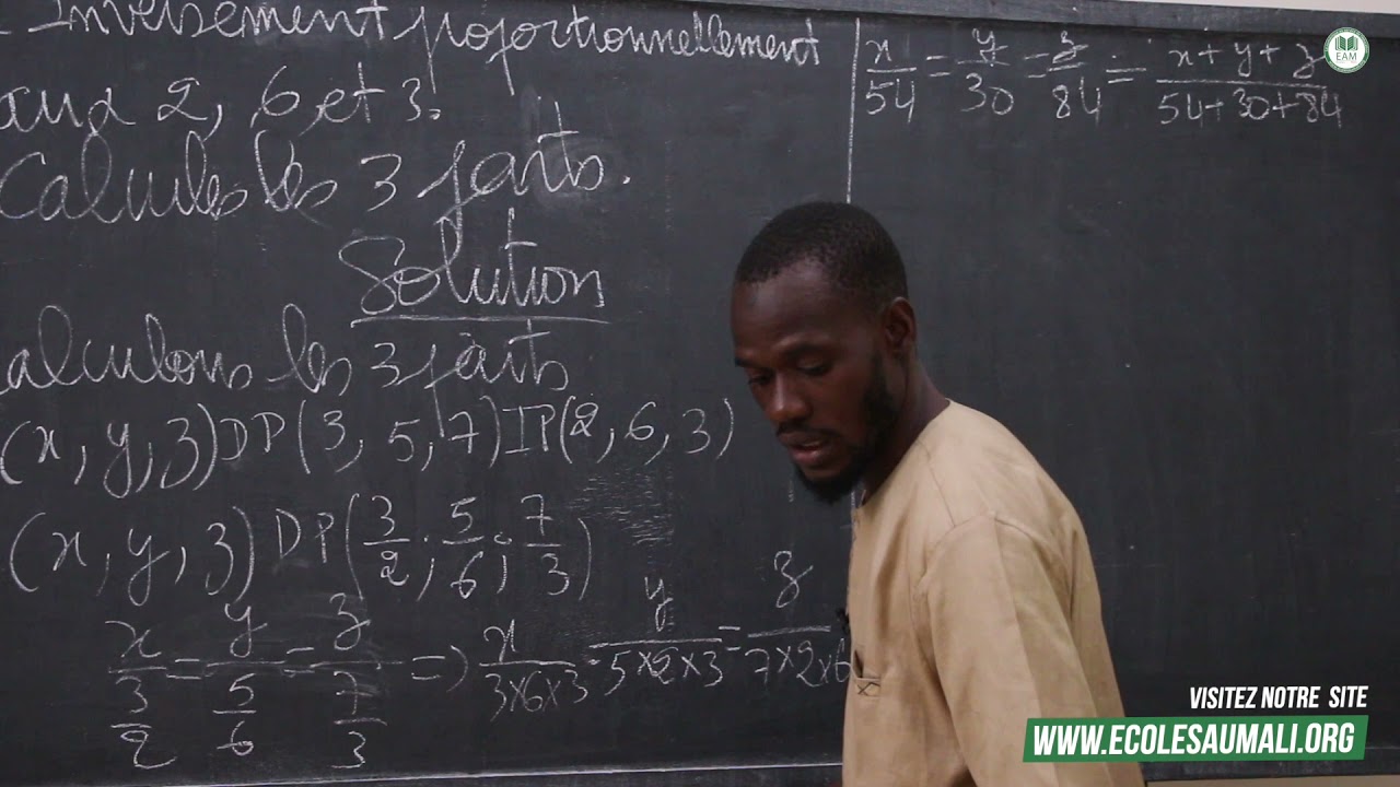 Exercice -Tseco Maths:Rapports et propositions: Partages proportionnels/Fin/M.KONE