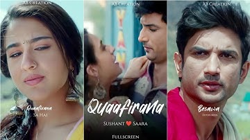 Qaafirana Full Screen Status | Arijit Singh | Sushant Singh & Saara Ali | Lofi Mix Status #shorts