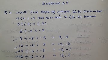 Class 7 - Exercise 1.3 - Q 4 | Write five pairs of integers