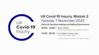 UK Covid-19 Inquiry - Module 2 Hearing PM - 7 November 2023