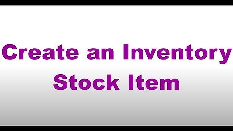 Teesom How-To Create an Inventory Stock Item