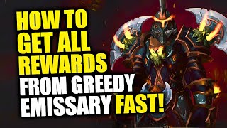 How To Get All Rewards From Greedy Emissary Event On Day 1! T2 Sets & Inarius' Charger Mount Guide