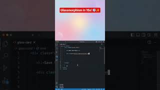 Trending Glassmorphism UI in 15s! 🧊✨ Perfect for modern websites!