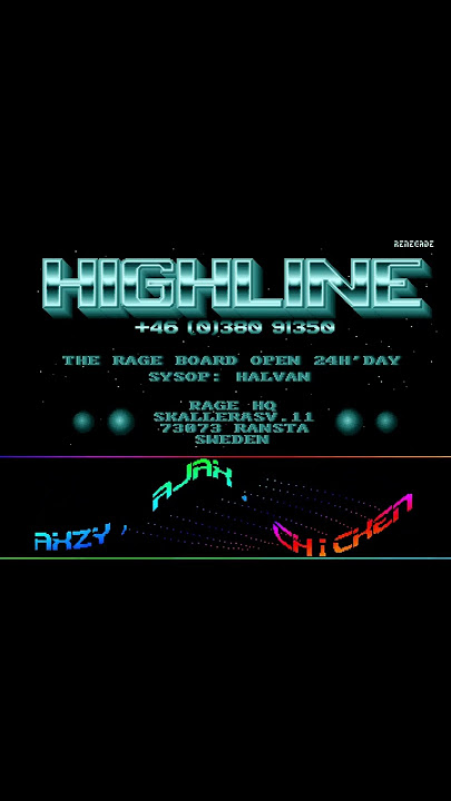 Amiga Intro High Line BBS by Rage (1991) | #amiga #cracktro #demoscene #retrogaming