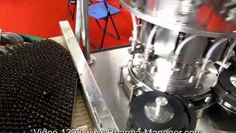 Line of washing, filling and capping of penicillin bottles. Video 1298 www.Pharma-Manager.com