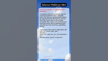 How do you upload a file using Selenium WebDriver
