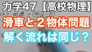 摩擦のある水平面＆定滑車を使った2物体問題、解き方の全て《力学47》【物理基礎/高校物理】