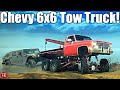 SpinTires MudRunner: NEW Chevy 6x6 TOW TRUCK Rescues HUMMER!