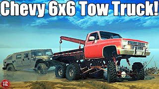 SpinTires MudRunner: NEW Chevy 6x6 TOW TRUCK Rescues HUMMER!