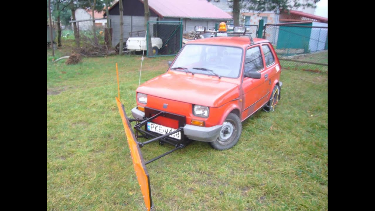 "ODŚNIEŻACZ" Fiat 126p (maluch) z pługiem. YouTube