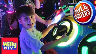 Dave &amp; Busters - Playing Lots of New Video Games at D&amp;B -- WILLY TV