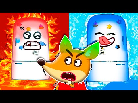 Quente com frio desafio! Seja corajoso irmão! Familia de Raposa Desenhos Animados aventuras #200