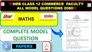 Maths New Model Question , Class 12 | New Course, 2080