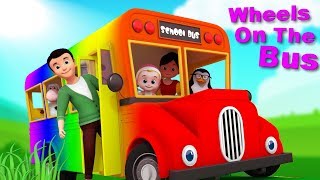 rainbow wheels on the bus kindergarten nursery rhymes for children