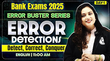 Bank Exams 2025 | Error Detection for Bank Exams | Part -1 | English by Rupam Ma