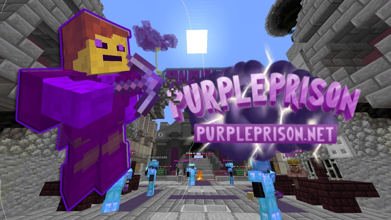 Mining my way out of the Purplest Prison! | Minecraft Purple Prison ...
