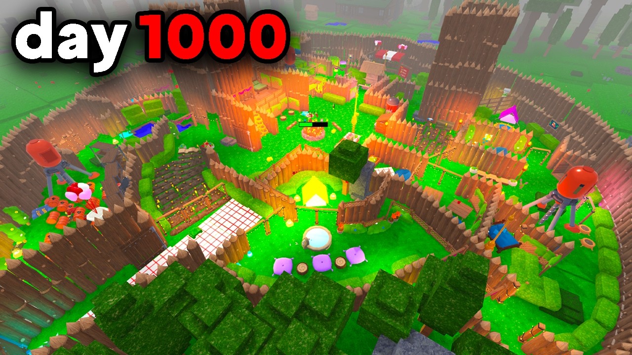 I Spent 1000 Days Building The LARGEST CITY Base In 99 Nights In The Forest...