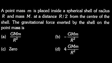 A point mass m is placed inside a spherical shell of radius R and mass M. at GT DTS 03 Q4