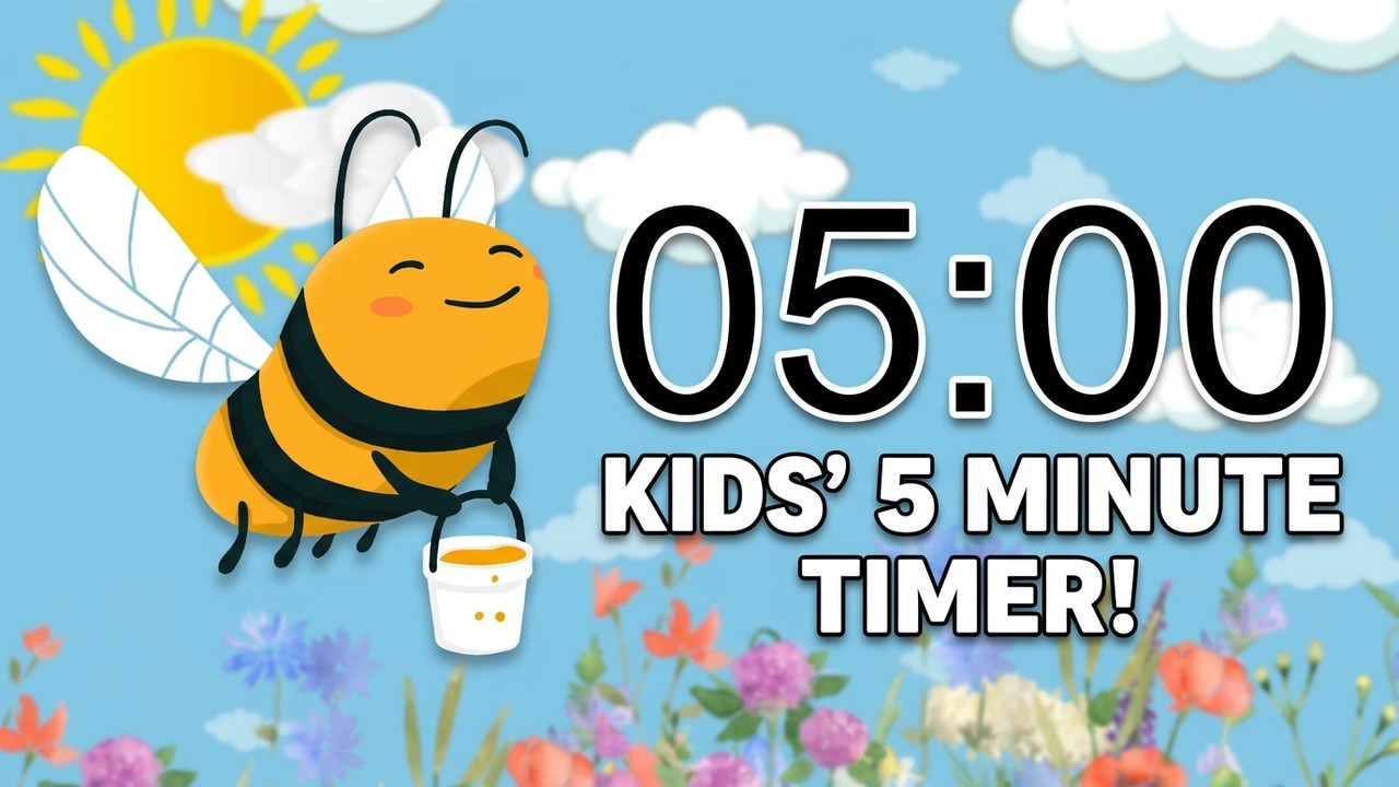 Kid's 5 Minute Timer with Bees and flowers Music for Kids - YouTube