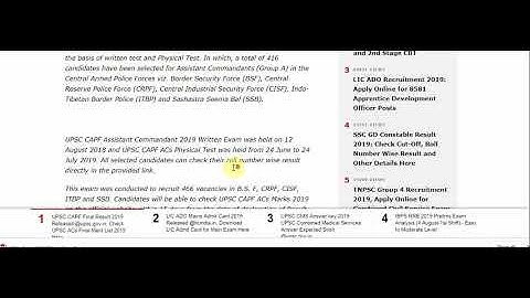 UPSC CAPF Final Result 2019 Released @upsc.gov.in, Check UPSC ...