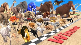 Ultimate Race 40 Wild Animals Speed Challenge: Which is the Fastest? Animal Revolt Battle Simulator