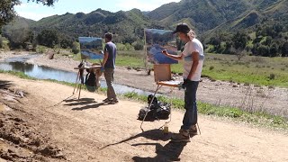 PLEIN AIR oil painting MALIBU CREEK southern california