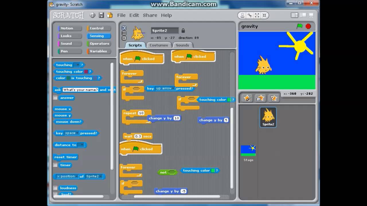How To Make Simple Gravity In Scratch - YouTube