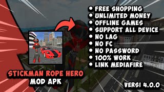 STICKMAN ROPE HERO MOD APK [ NO PW ] || VERSI 4.0.0 screenshot 4