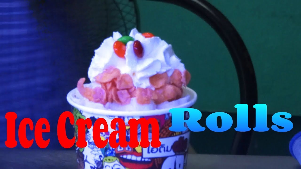 HOW TO MAKE ICE CREAM ROLLS, Ice Cream Rolls, ICE PAN, Fried Ice Cream
