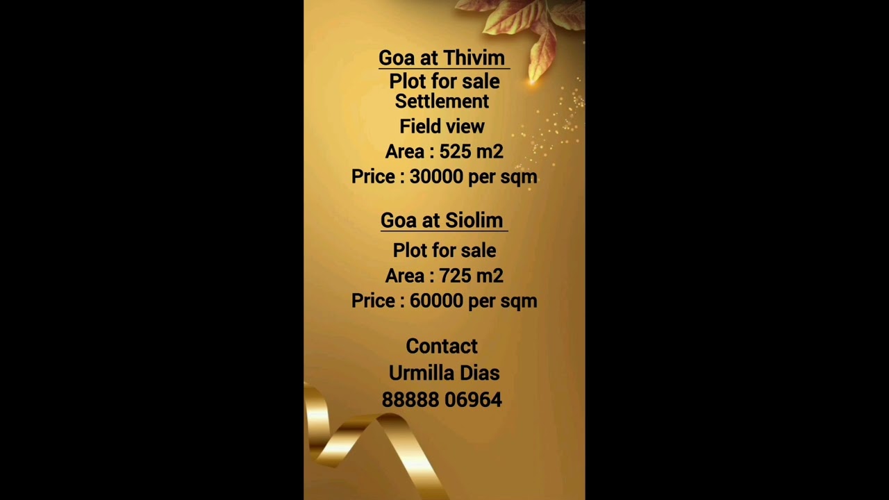 Plots for sale in Goa. For Inquires Contact: 88888 06964 