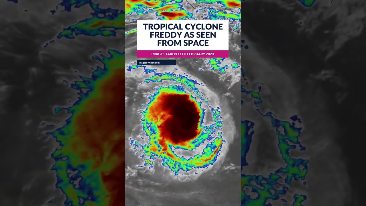 Tropical Cyclone Freddy as seen from space