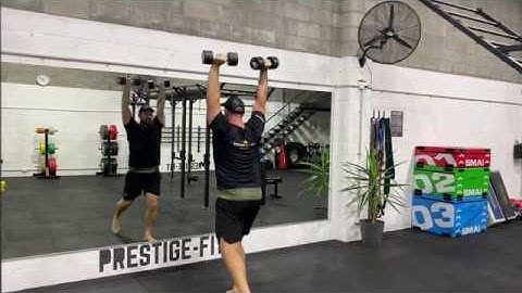 Dumbbell Overhead Alternating Reverse Lunges