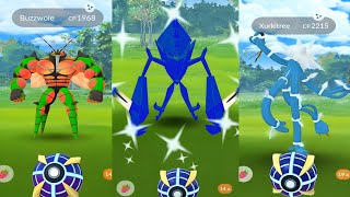 😱Shiny necrozma, shiny buzzwole, shiny xurkitree, shiny pheromosa in pokemon go.