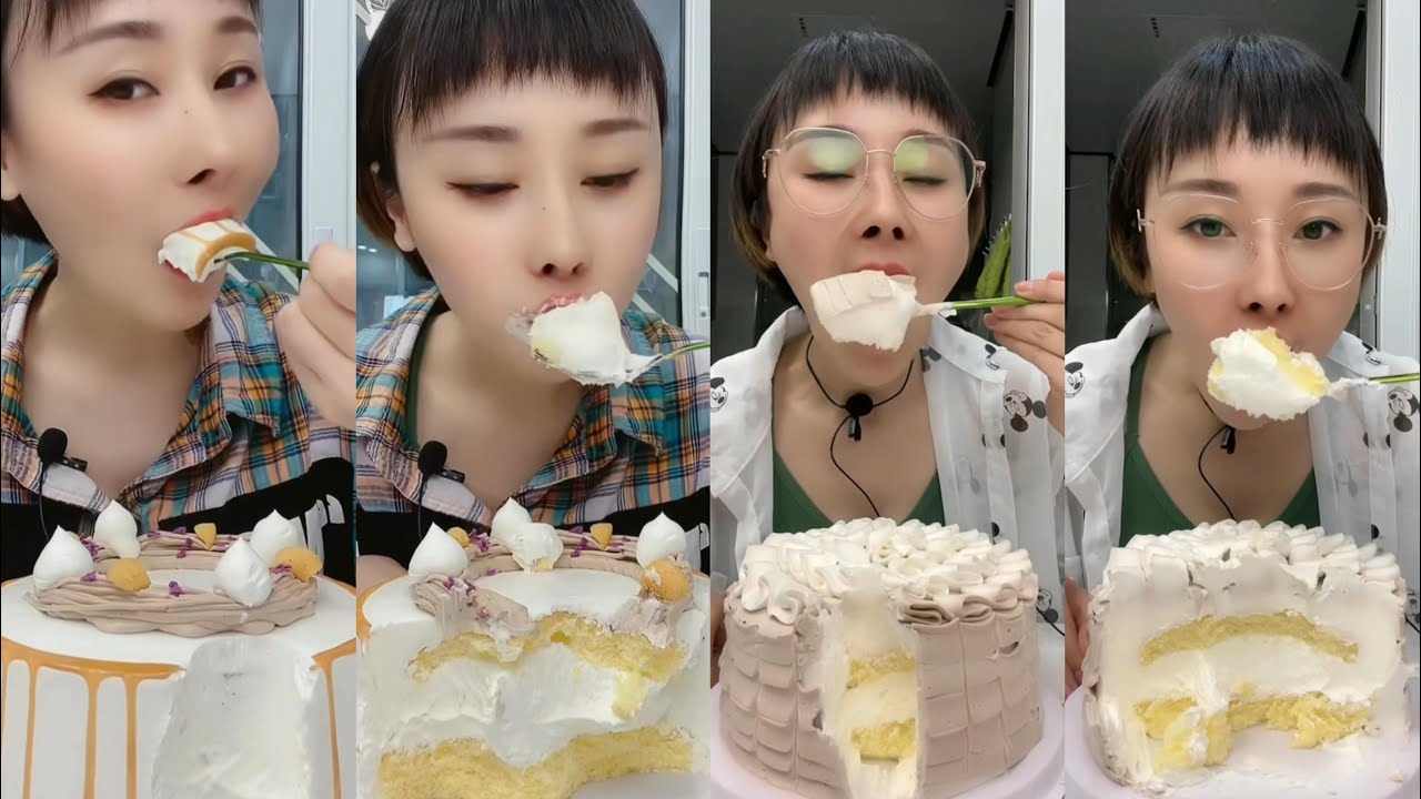 [KWAI FOOD] Mukbang Chinese Dessert | Kwai Eating | Cream Cake | 먹방