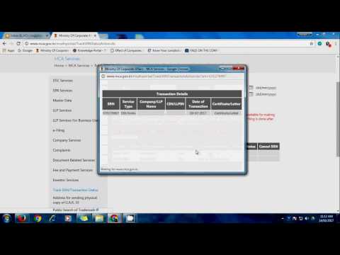 How to track the transaction status of the form uploaded on MCA