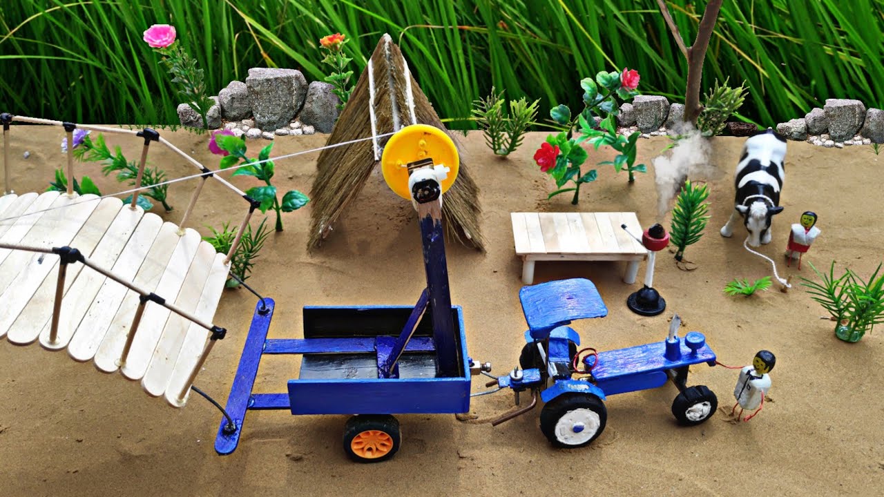 diy Tractor bridge making machine | mini tractor science project | @KeepVilla  | sahil ips