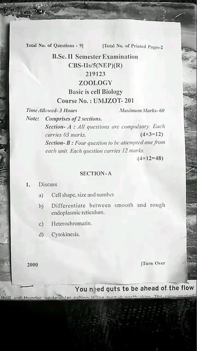 B.Sc. 2nd sem zoology (Major)question paper 2023 (NEP) jammu university #viral