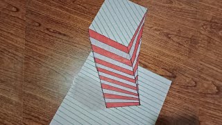 How to draw 3D illusion on paper - drawing big screwed object screenshot 4