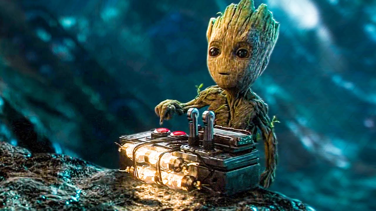 Don T Push That Button Baby Groot Guardians Of The Galaxy 2 Movie Clips Youtube