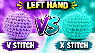 Left Hand | X vs V Stitch Single Crochet | Which is Best for Amigurumi? | Yarn Under vs Yarn Over