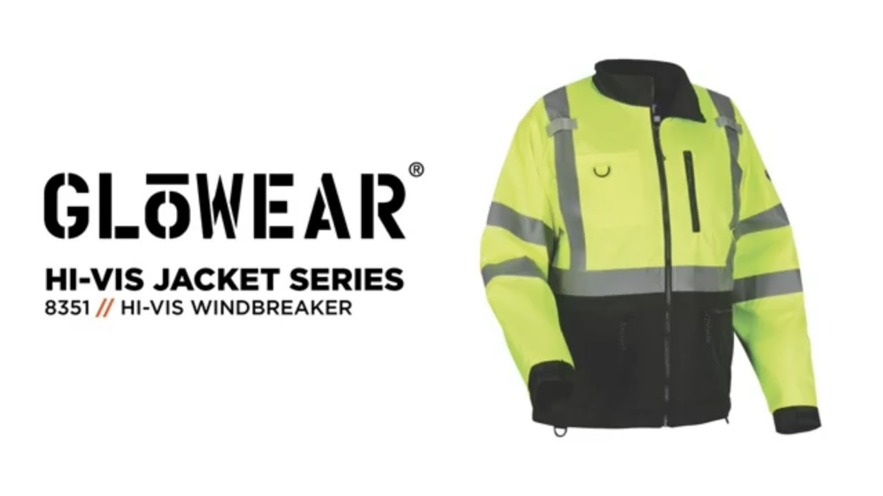 The GloWear 8351 Water-Resistant Windbreaker is the Lightest Weight Jacket in the GloWear Line