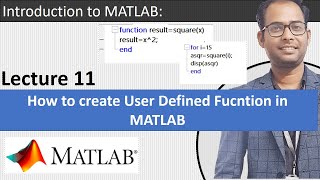 Lecture 11 || User Defined function in MATLAB- part 1