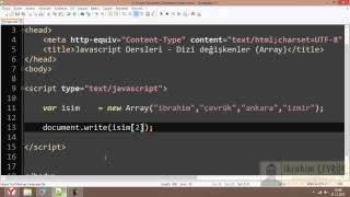 Javascript Dizi Değişkenler | Array Yapısı