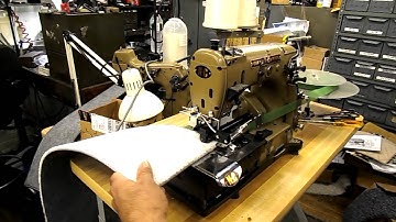 Autmatic Sample Carpet Mat sewing machine model# SBA in  action